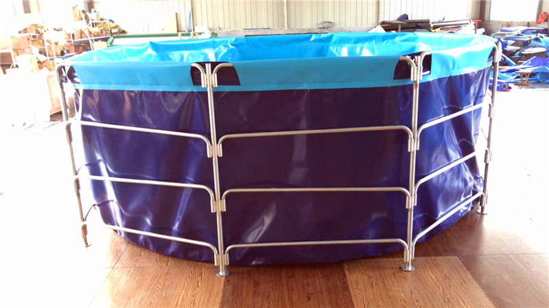 水产养殖圆形支架水箱蓄水池安装视频